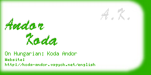 andor koda business card